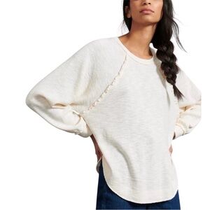 Pilcro Anthropologie Diana Cream Cotton Blend Knit Top S